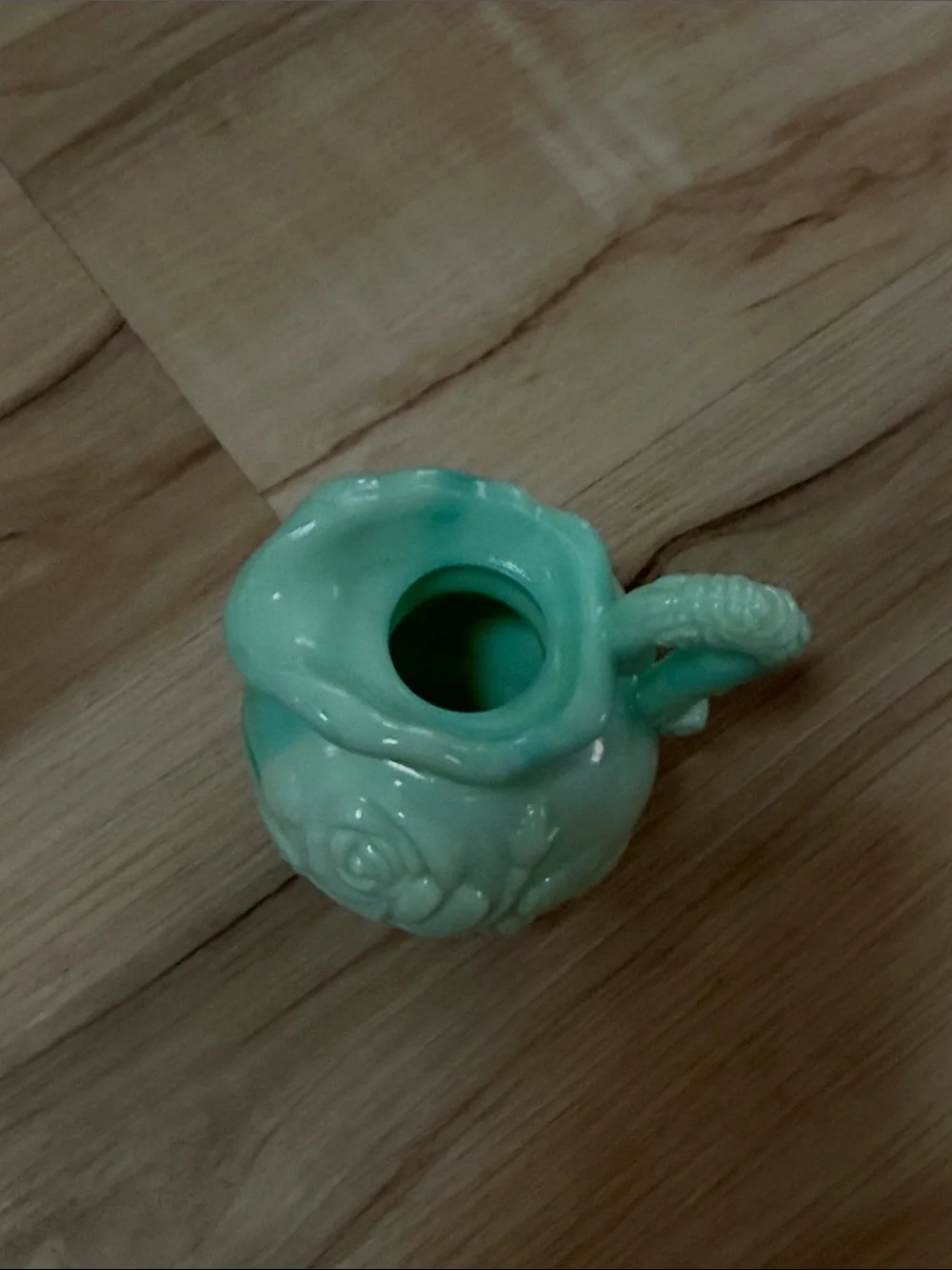 Vintage Avon Jadeite Green Pitcher & Soap Dish Set Milk Glass Rose Cottagecore
